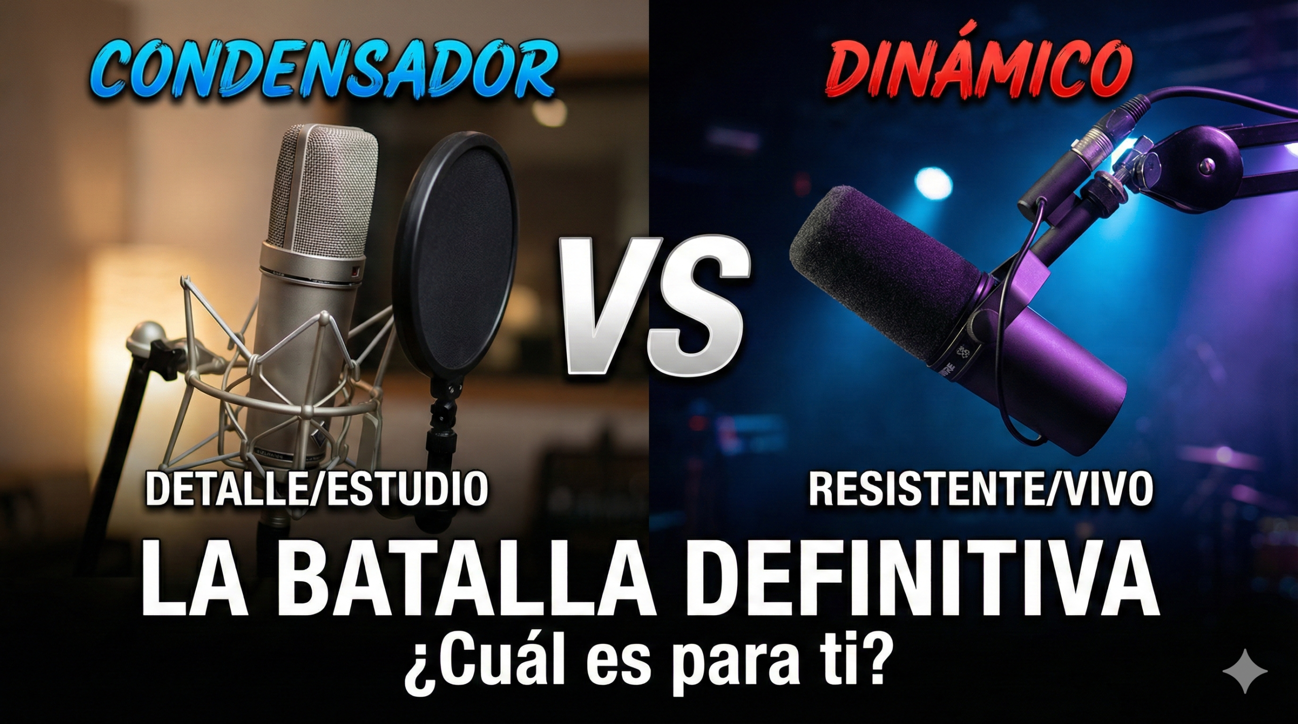 micrófono condensador vs dinámico
